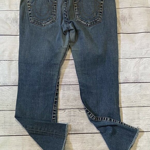 True Religion Johnny 32X26 DISTRESSED World Tour Women's Denim Jeans USA - Picture 7 of 9